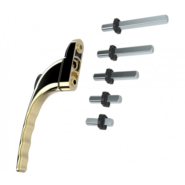 UPVC Universal Cranked Window Handle 9mm 15mm 30mm 43mm 55mm Spindle L - UPVCSTORE - View #2